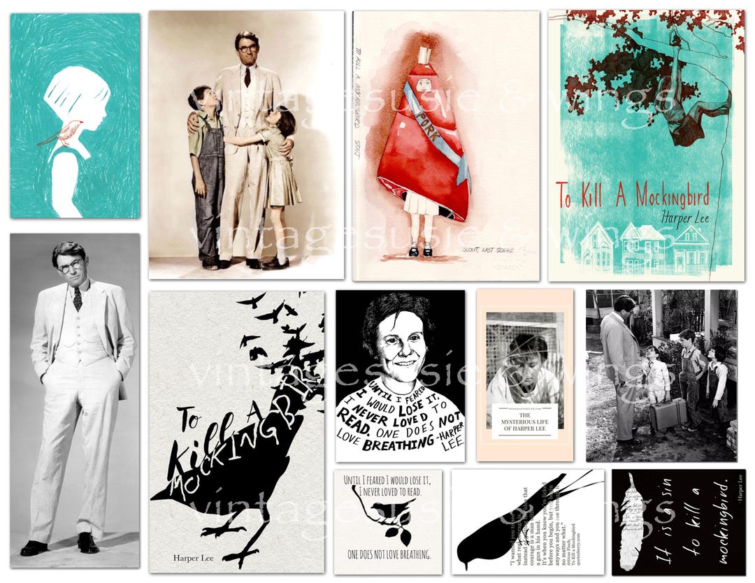 To KILL a MOCKINGBIRD Lee HARPER Junk Journal Kit#2, Printable Digital ...