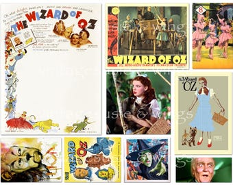 Il MAGO di OZ Frank Baum, Dorthy, Junk Journal Kit n. 2, download digitale stampabile, collage, 5 pagine di materiale effimero, immagini e sfondi
