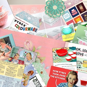 Vintage PYREX JUNK JOURNAL Kit#1, Digital, Printable, Collage, 5 Pages Vintage Pyrex Collecting