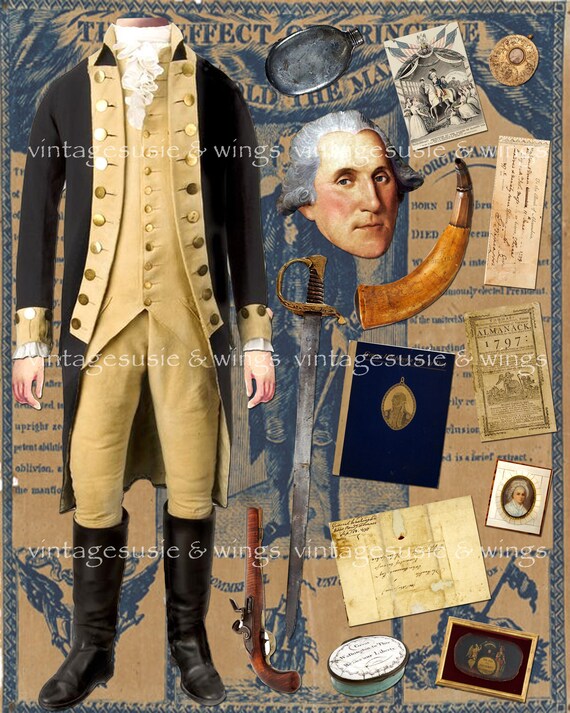 GEORGE WASHINGTON Digital Paper Doll Vintage HISTORICAL - Etsy