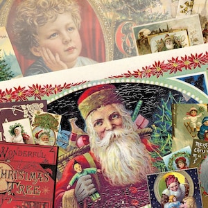 5 Pages Digital VINTAGE VICTORIAN CHRISTMAS Junk Journal Set #2 Collage Sheets Digital Download Junk Journal Scrapbooking