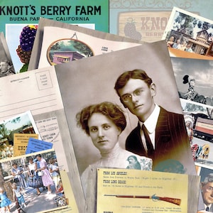 Vintage KNOTTS BERRY FARM Kit 2 Digital Junk Journal, Printable Knotts Collage Sheets, 5 pages