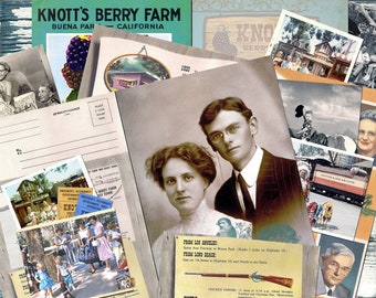 Vintage KNOTTS BERRY FARM Kit 2 Digitales Junk Journal, druckbare Knoten Collage Sheets, 5 Seiten