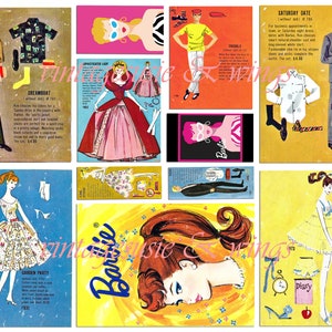 CL Vintage BARBIE Junk Journal Kit2, Descarga digital imprimible, Collage, 5 páginas de imágenes y fondos imagen 3
