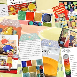 Vintage FIESTA WARE Junk Journal Kit#1, Digital, Printable, Collage, 5 Pages Vintage FIESTA Fiestaware Collecting