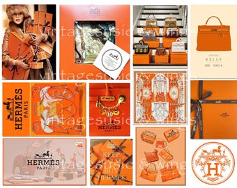 For the Love of HERMES BIRKIN KELLY Bag Kit 2 Digital Junk Journal, Printable, Digital Collage Sheets, Ephemera, 5 pages