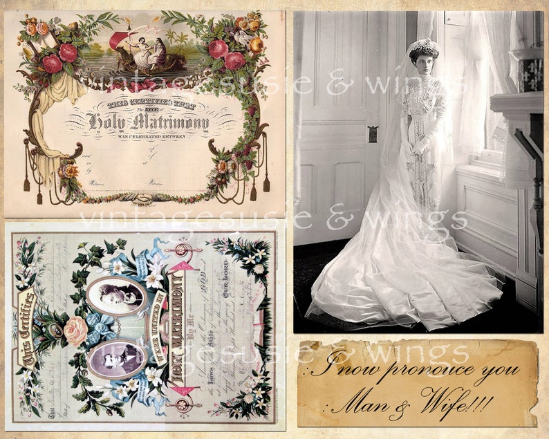 VINTAGE BRIDES 27 IMAGES Collage Sheet Digital Download Bridal - Etsy