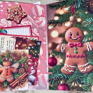 Kit de diario basura CHRISTMAS LOVE of GINGERBREAD n.° 2, hojas de collage, descarga digital, álbum de recortes, 3 páginas de material efímero, 2 páginas de fondos