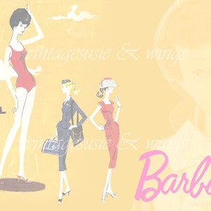 CL Vintage BARBIE Junk Journal Kit 1, druckbare digitaler Download, Collage, 5 Seiten mit Bildern und Hintergründen Bild 2
