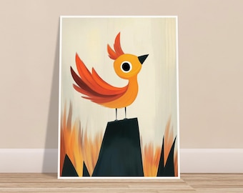 Phoenix Poster – Greek Mythology Print, Kids Wall Art, Bedroom, Bathroom, Playroom, Fire Bird