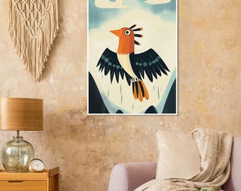 Thunderbird Poster – Indigenous American Print, Kids Wall Art, Bedroom, Bathroom, Playroom