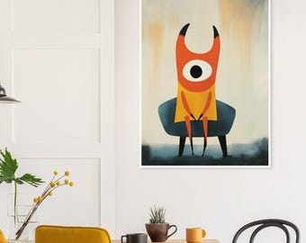 Cyclops Girl Art Print – Whimsical Kids Room Decor