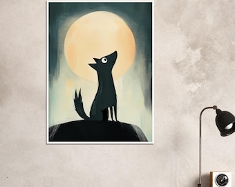 Werewolf Poster – Legendary Creatures, Magical Creatures, Wall Art, Bedroom, Bathroom, Halloween, Howling Dog