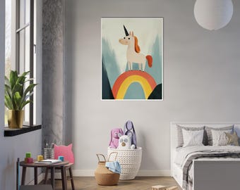 Unicorn Poster – Legendary Creatures, Magical Creatures, Kids Wall Art, Bedroom, Bathroom, Playroom