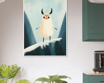 Yeti Poster – Legendary Creatures, Magical Creatures, Wall Art, Bedroom, Bathroom, Snow Creature, White Bigfoot