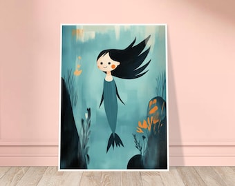 Selkie Folklore Art Print: Scottish Irish Mythology, Ocean Nursery Decor