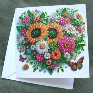 Nouvelle carte complète de peinture d'art en pointillés diamant pour toutes les occasions avec enveloppe