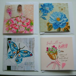Nouvelle peinture artistique Diamond Dotz terminée, toutes les occasions, cartes de vœux avec enveloppes