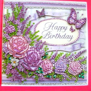 Cartes anniversaire/Noël/toutes occasions, peinture d'art au diamant