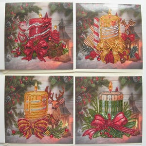 Carte de Noël avec peinture artistique diamant Dotz, 6 variantes terminées avec enveloppe