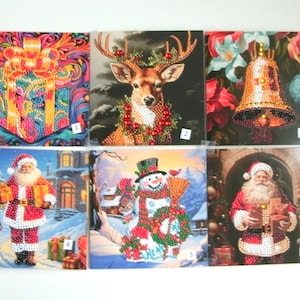Carte de Noël avec peinture artistique diamant Dotz, 6 variantes terminées avec enveloppe