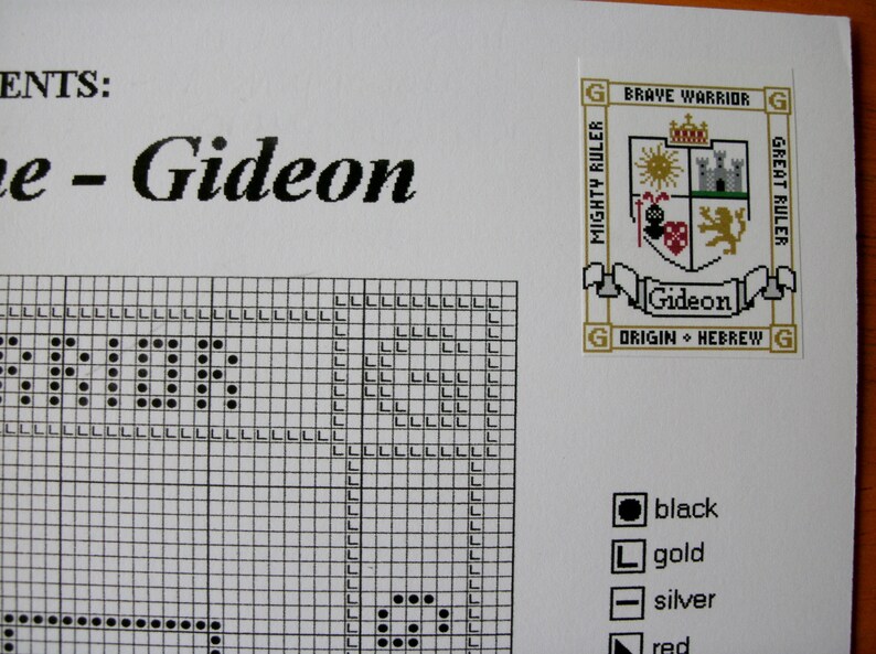 Your First Name Crest Coat of Arms Cross Stitch Pattern by Etsy