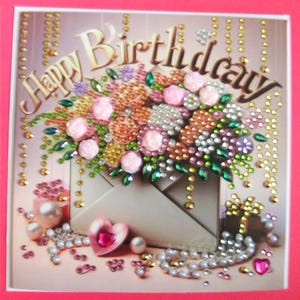 Cartes anniversaire/Noël/toutes occasions, peinture d'art au diamant