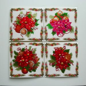 Carte de Noël avec peinture artistique diamant Dotz, 6 variantes terminées avec enveloppe