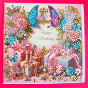 Cartes anniversaire/Noël/toutes occasions, peinture d'art au diamant