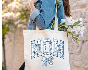 Mom tote bag, mom gift, personalized fabric bag, bag for mom, fabric bag mom, Mother's Day gift,