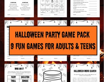 Halloween Party Games Bundle | Printable Halloween Games for Adults & Teens | Fun Classroom Halloween Activities | Instant Download