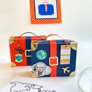 Travel Suitcases Party favor Airplane Party Favor Suitcase Favor Box Luggage treat box Travel themed Birthday party Maleta de viaje