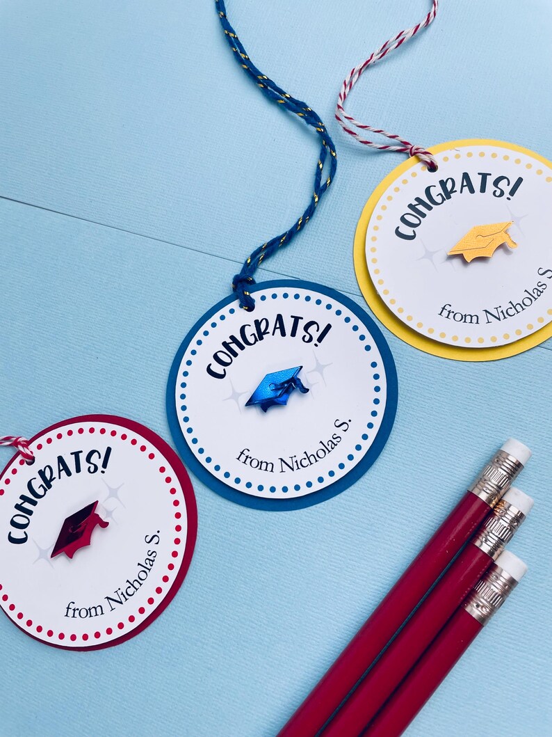 Graduation Tags End of School Year Gift Tags Custom Graduation Gift Tag ...
