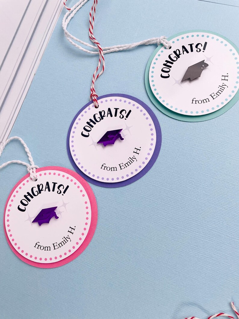 Graduation Tags End of School Year Gift Tags Custom Graduation Gift Tag ...