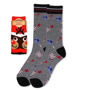 Men&#39;s Darts on a Dartboard Novelty Socks, Men&#39;s Novelty Socks, Funny Socks, Gift for Him, Christmas Gift, Gift under 20, Dart Socks