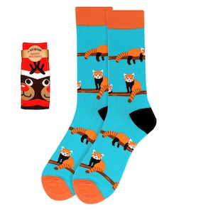 Men&#39;s Red Panda Socks / Novelty Animal Socks / Gift Ideas for Men / Birthday / Christmas / Gag Gift Idea / Giraffe/ Panda/ Elephant/ Sloth