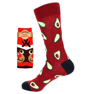 Men&#39;s Avocado Novelty Socks, Men&#39;s Novelty Socks, Fruit Socks, Gift for Him, Christmas Gift, Gift under 20, Fruit Novelty Socks