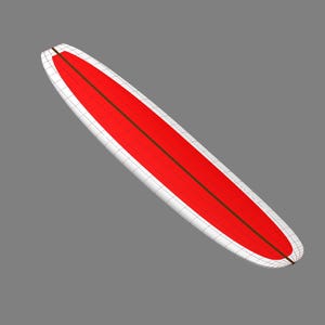 9'2" Longboard Surfboard 3D Model - STL, OBJ, & DXF Files