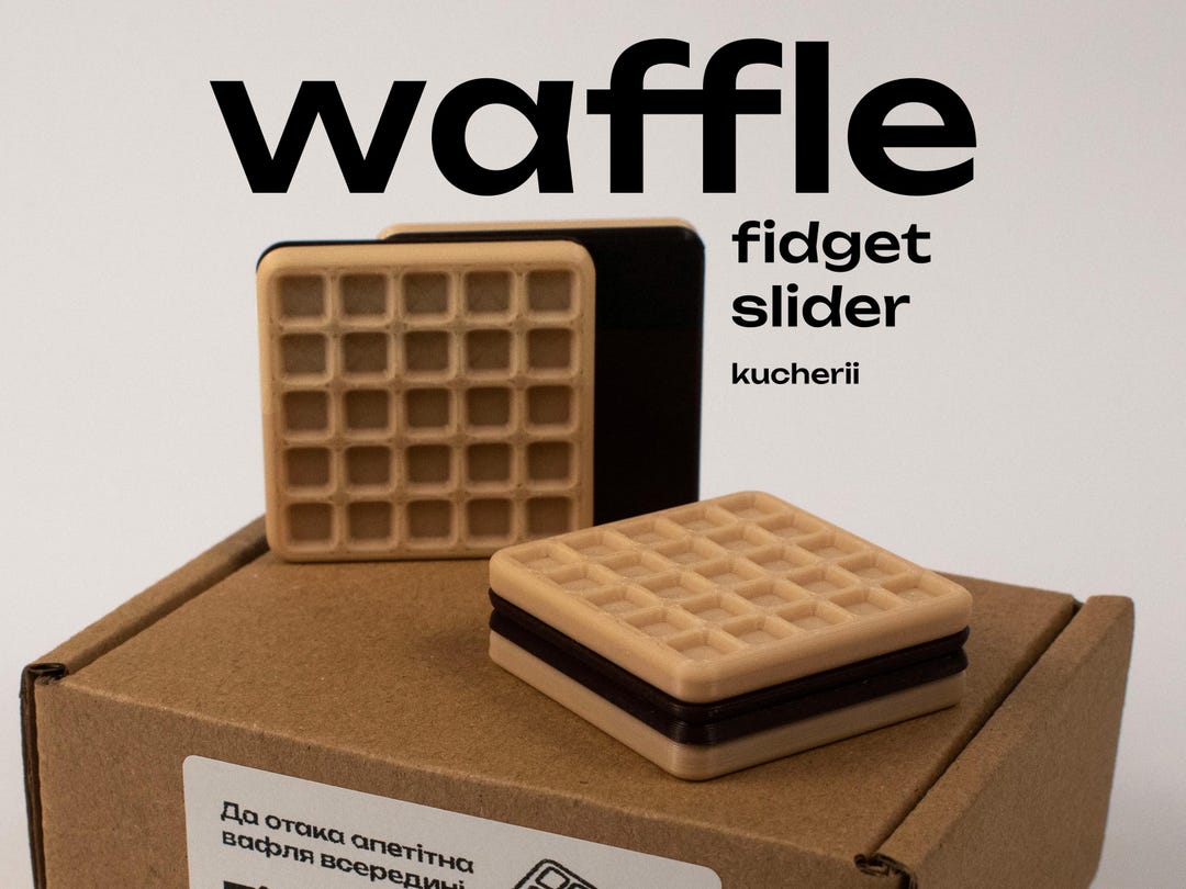 Waffle Fidget Slider – Magnetic Stress Relief Toy for Adults – Handmade ...