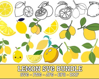 Paquete SVG de limón: imágenes prediseñadas y archivos de corte para Cricut (descarga digital)