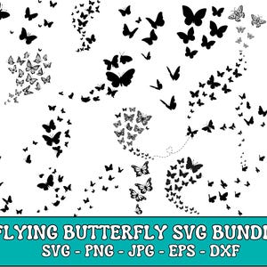 Flying Butterflies Svg bundle, Butterfly Svg, Butterfly Design Layout, Butterfly Swarm svg, Butterfly png, Cut Files For Cricut, Silhouette