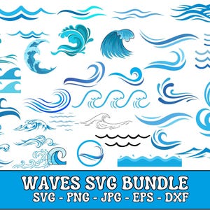 Ocean Waves SVG Bundle: Nautical Cut Files (Digital Download)