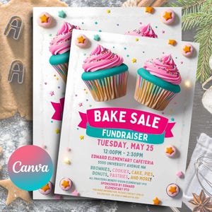 EDITABLE Bake Sale Flyer, Printable PTA, PTO Flyer, School Family Fundraiser Event, Team Sports Center, Church Printable Digital Invitation