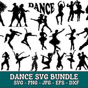 Dance Silhouette SVG Bundle: Dancer Clipart, Cut File (Instant Download)