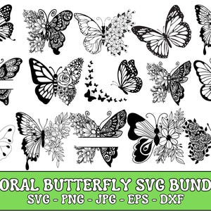 Butterfly Svg\ Floral butterfly svg\ Butterfly flower svg\ Butterfly svg file\ Floral butterfly svg\ Cutting file Cricut Silhouette