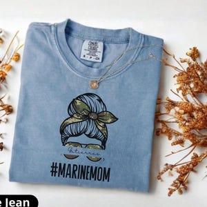 Marine Mom Shirt Comfort Colors® Personalized USMC Mom Shirt, Marine Corps Mom Gift, Boot Camp Graduation Gift, Military Mom Tee