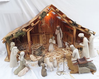 Woodtopia Country Crafts Large Nativity Stable for 7 1/2" to 12"Figurines  Sale169.99 Reg 249.99