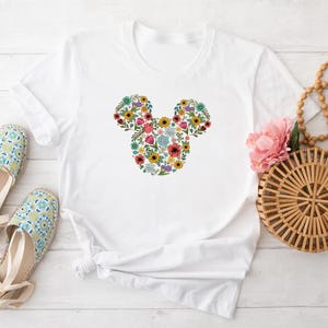 Disney Floral Mickey Head Shirt, Mickey Head Floral shirt, Disney Garden Festival Shirt, Magic Kingdom Shirt, Disneyland Spring Shirt.