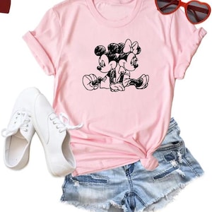 Vintage Mickey And Minnie Shirt, Mickey Sketch, Minnie Sketch, Vintage Mickey Minnie, Disney Family Shirt, Disney Kids shirt