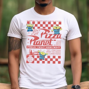 Maglietta Pizza Planet Toy Story, Maglietta Disney Toy Story Alien, Maglietta Pizza Planet, Magliette per la famiglia Toy Story, Maglietta Disney Pizza Lover